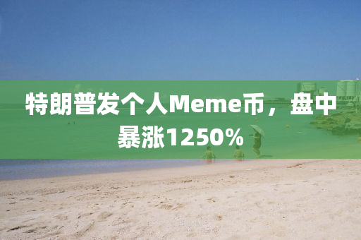 特朗普发个人Meme币，盘中暴涨1250%