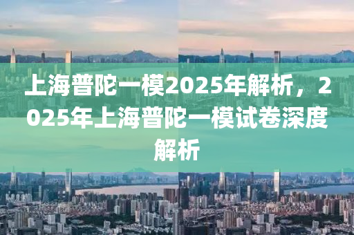 上海普陀一模2025年解析，2025年上海普陀一模试卷深度解析