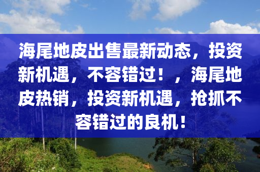 海尾地皮出售最新动态，投资新机遇，不容错过！，海尾地皮热销，投资新机遇，抢抓不容错过的良机！