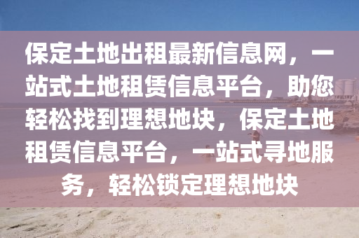 保定土地出租最新信息网，一站式土地租赁信息平台，助您轻松找到理想地块，保定土地租赁信息平台，一站式寻地服务，轻松锁定理想地块