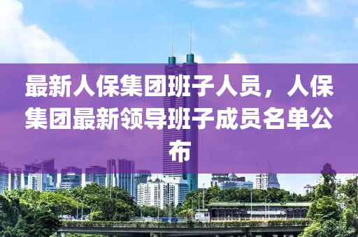 最新人保集团班子人员，人保集团最新领导班子成员名单公布