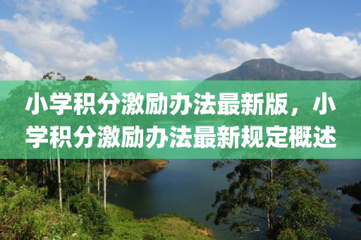 小学积分激励办法最新版，小学积分激励办法最新规定概述