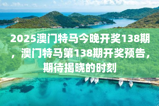 2025澳门特马今晚开奖138期，澳门特马第138期开奖预告，期待揭晓的时刻