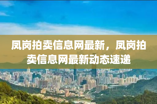 凤岗拍卖信息网最新，凤岗拍卖信息网最新动态速递