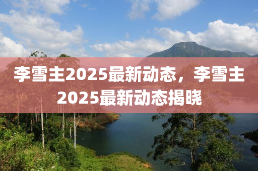 李雪主2025最新动态，李雪主2025最新动态揭晓