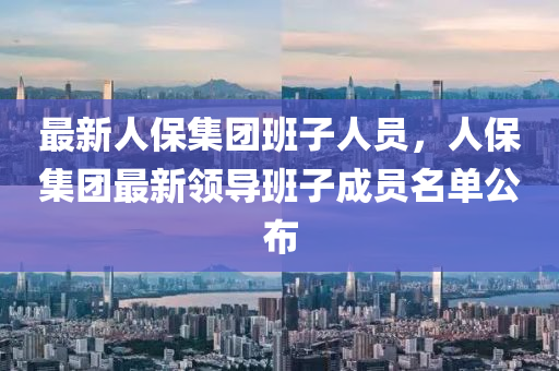 最新人保集团班子人员，人保集团最新领导班子成员名单公布