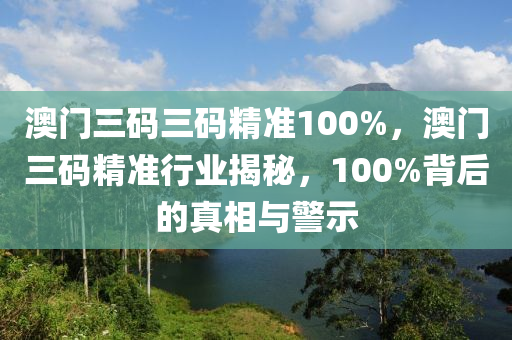 澳门三码三码精准100%，澳门三码精准行业揭秘，100%背后的真相与警示