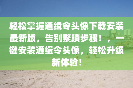 轻松掌握通缉令头像下载安装最新版，告别繁琐步骤！，一键安装通缉令头像，轻松升级新体验！