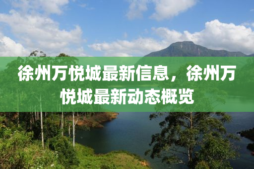 徐州万悦城最新信息，徐州万悦城最新动态概览