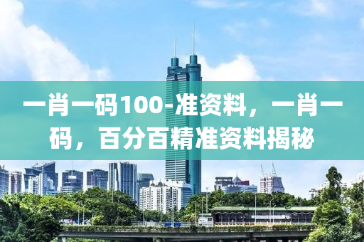 一肖一码100-准资料，一肖一码，百分百精准资料揭秘