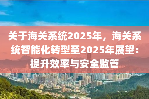 关于海关系统2025年，海关系统智能化转型至2025年展望：提升效率与安全监管