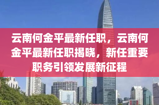 云南何金平最新任职，云南何金平最新任职揭晓，新任重要职务引领发展新征程