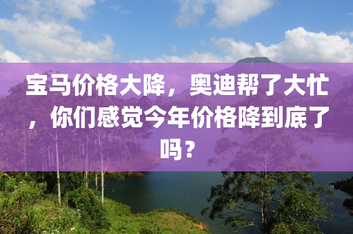 宝马价格大降，奥迪帮了大忙，你们感觉今年价格降到底了吗？