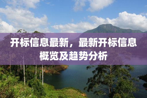 开标信息最新，最新开标信息概览及趋势分析