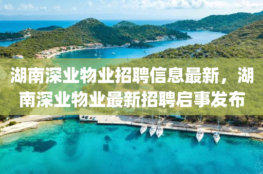 湖南深业物业招聘信息最新，湖南深业物业最新招聘启事发布