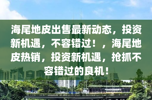 海尾地皮出售最新动态，投资新机遇，不容错过！，海尾地皮热销，投资新机遇，抢抓不容错过的良机！